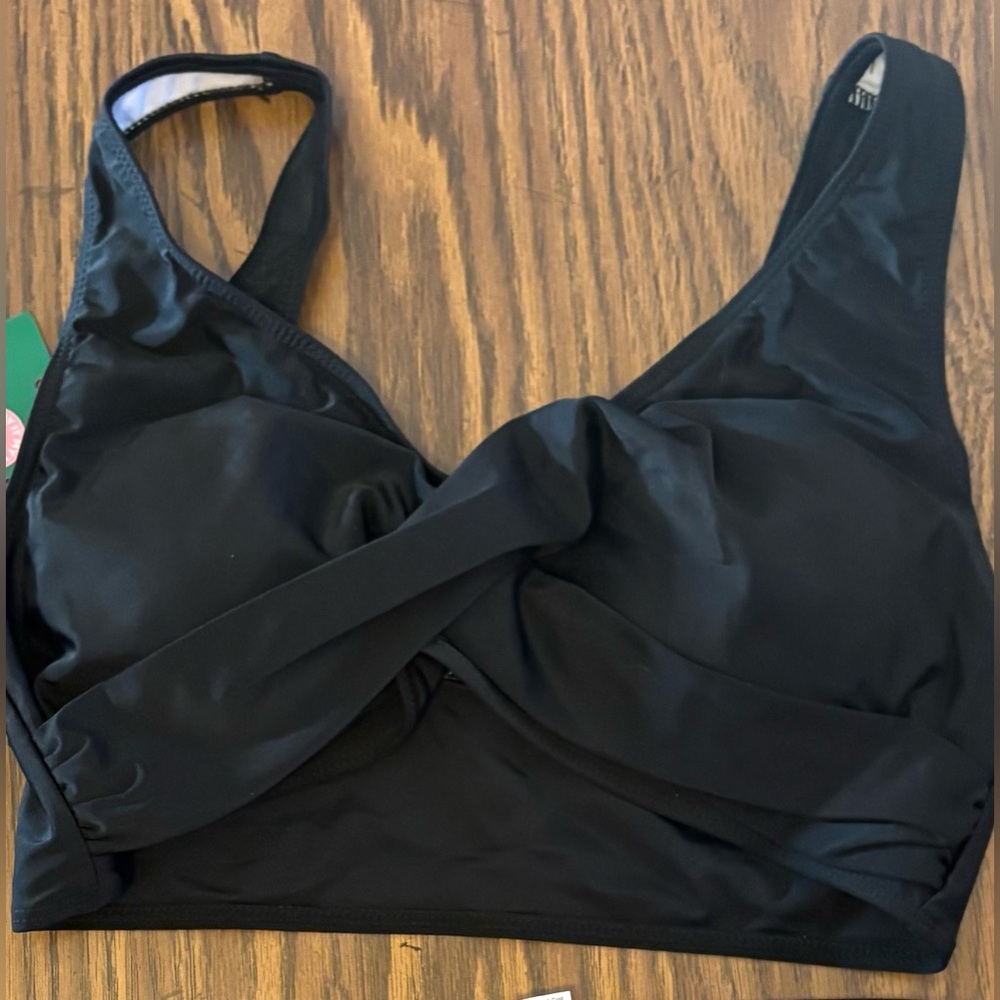 Halara Black Bikini Set - Twist Front Top & Ruched Tie Bottoms - Picture 4 of 5
